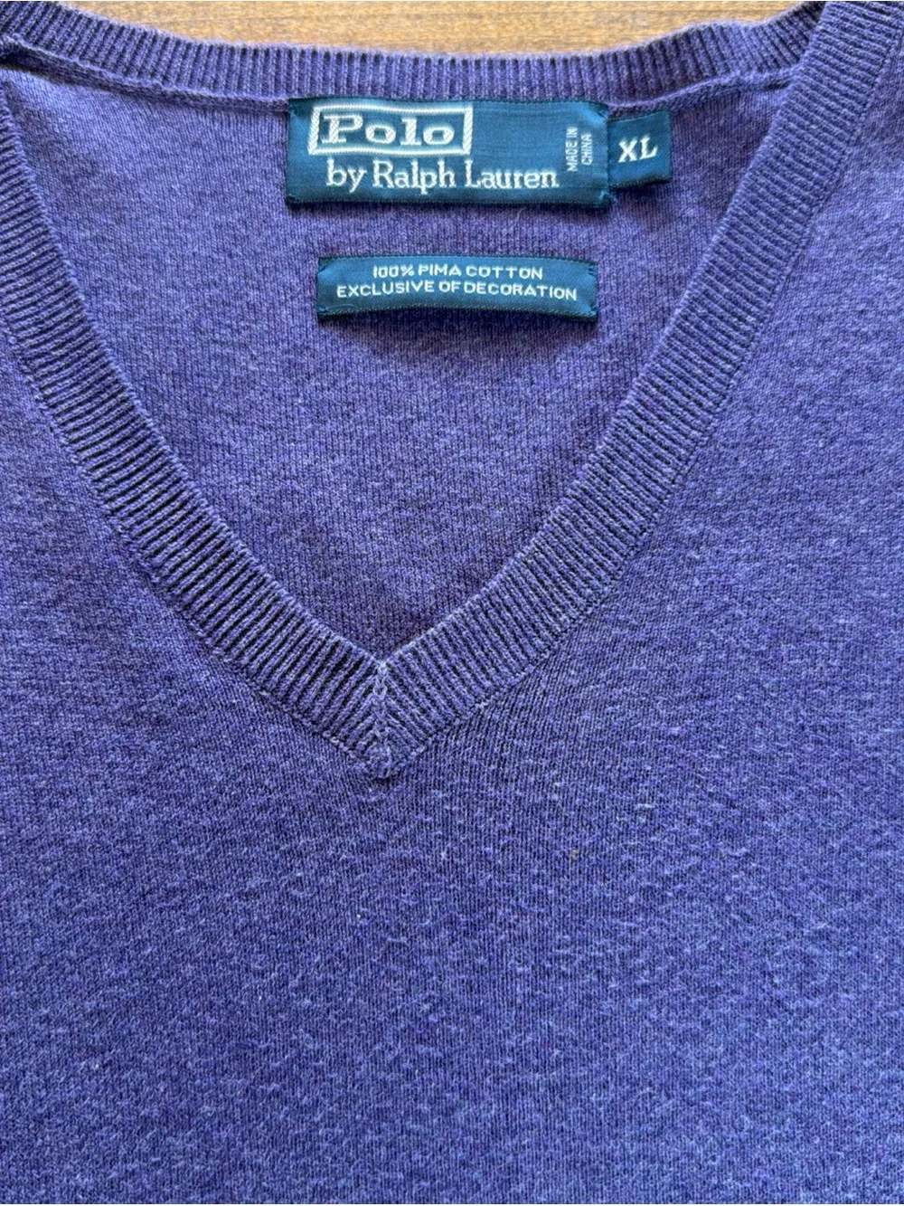 Polo by Ralph Lauren Purple V-Neck Sweater Vest with Green Pony